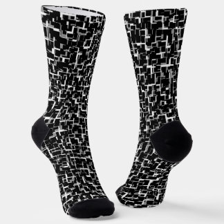 Chaussette Motif camouflage numérique noir blanc