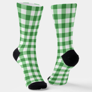 Chaussette Motif carreaux gingham vert et blanc classique 