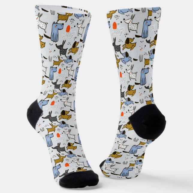 Chaussette Motif chien mignon Doodle (Angulaire)