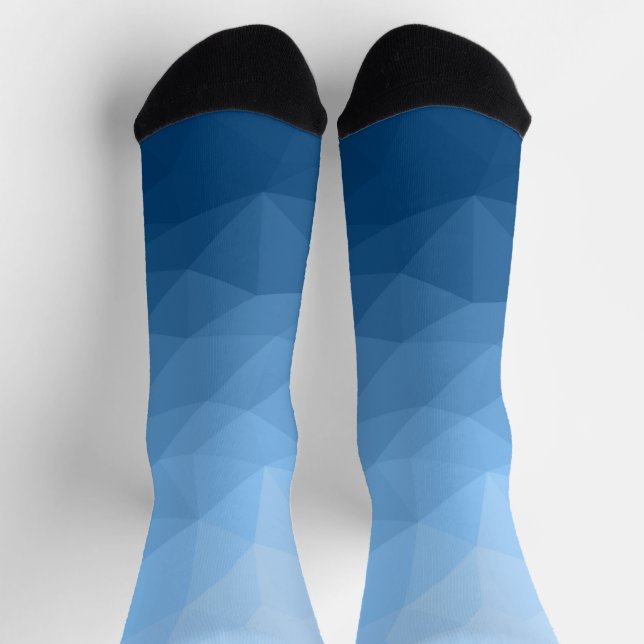 Chaussette Motif classique bleu géométrique en maillage sombr (Haut)
