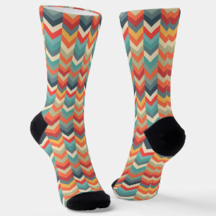 Chaussette Motif coloré Zigzag