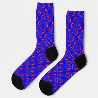 Chaussette Motif COOL bleu et rouge