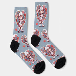 Chaussette motif corazones