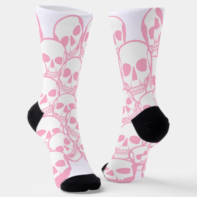 Chaussette Motif crâne couleur Pastel personnalisé (Angulaire)