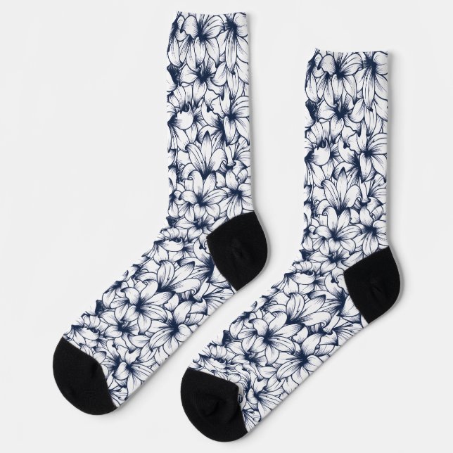 Chaussette Motif croisé Lily Flower Enk (Gauche)