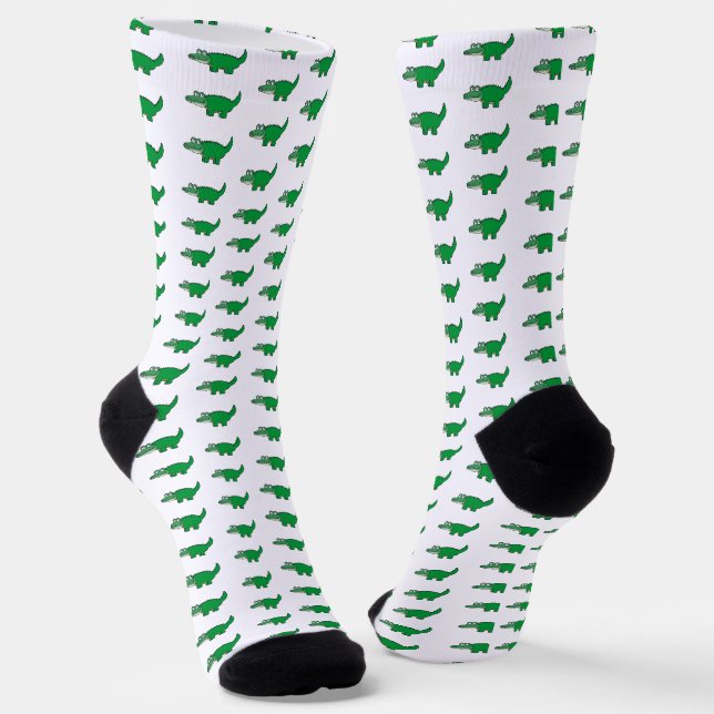 Chaussette Motif d'alligator vert Grub (Angulaire)