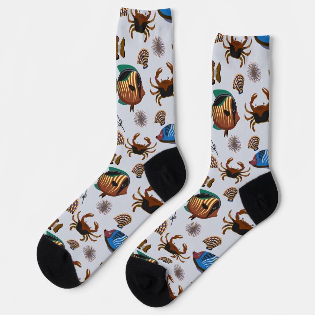 Chaussette Motif d'animaux aquatiques | vie sous-marine 14 (Gauche)