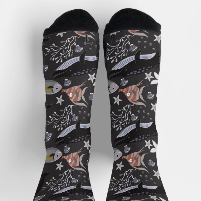Chaussette Motif d'animaux aquatiques | vie sous-marine 20 (Haut)