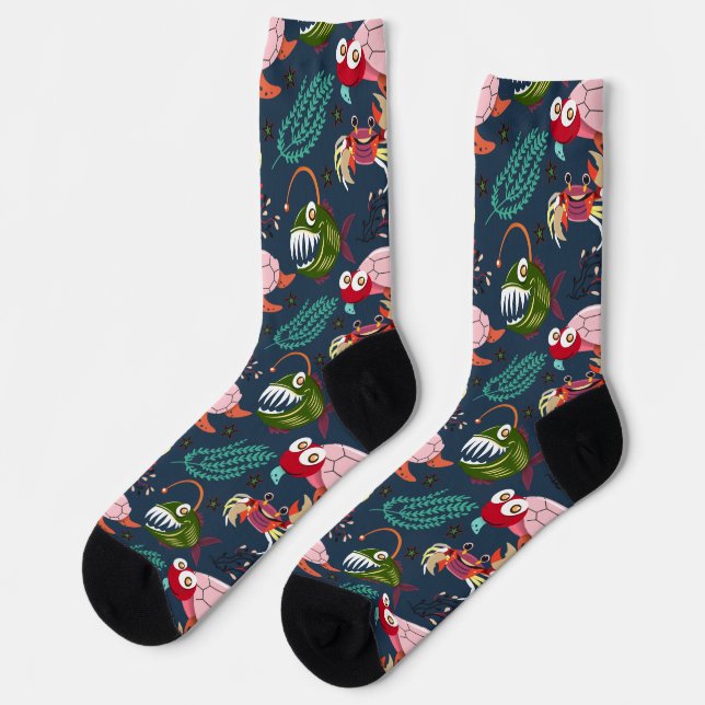 Chaussette Motif d'animaux aquatiques | vie sous-marine en me (Gauche)