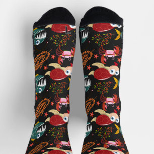 Chaussette Motif d'animaux aquatiques vie sous-marine en me