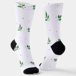 Chaussette Motif d'aquarelle Feuille vert