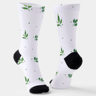 Chaussette Motif d'aquarelle Feuille vert