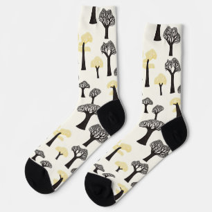 Chaussette Motif d'arbre de baobab lunaire