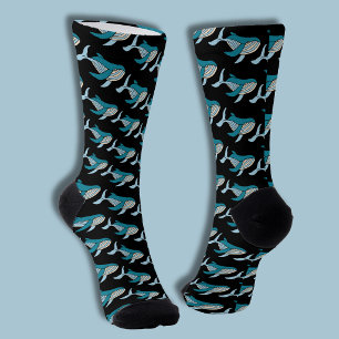 Chaussette Motif de baleine bleue