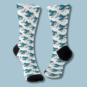 Chaussette Motif de baleine bleue