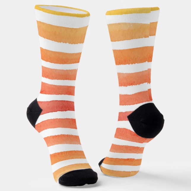 Chaussette Motif de bande d'aquarelle solaire (Angulaire)