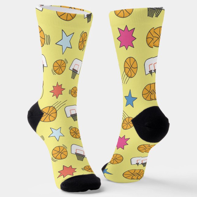 Chaussette Motif de basket amusant (Angulaire)