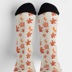 Chaussette Motif de biscuits de Noël au gingembre