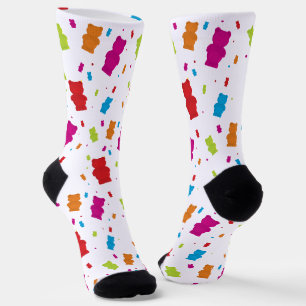 Chaussette Motif de bonbons en forme d'ours gélifiés