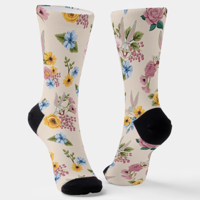 Chaussette Motif de broderie florale BUGS BUNNY™ (Angulaire)