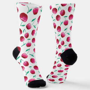 Chaussette Motif de cerise aquarelle
