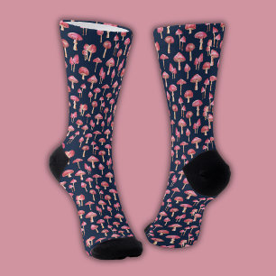 Chaussette Motif de champignon rose