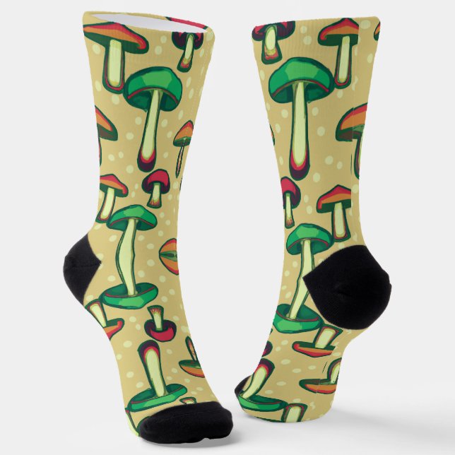 Chaussette Motif de champignons (Angulaire)