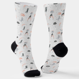 Chaussette Motif de chats à plume