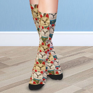 Chaussette Motif de chats Maneki-neko