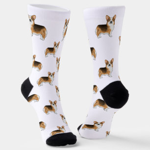 Chaussette Motif de chien mignon tricolore rouge Pembroke Wel