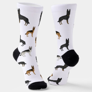 Chaussette Motif de chiens de caricature bergère allemande