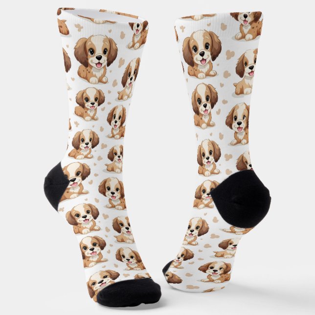 Chaussette Motif de chiot (Angulaire)