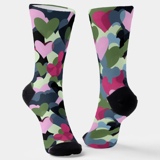 Chaussette Motif de coeur coloré (Angulaire)