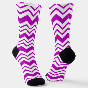 Chaussette Motif de conception de zigzag chevron blanc violet