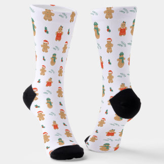 Chaussette Motif de cookies de pain d'épices