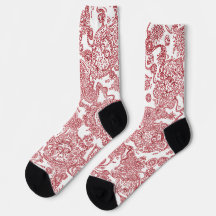 Motif de crâne rouge et blanc
