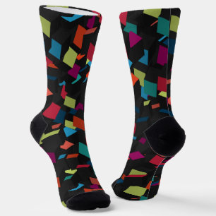 Chaussette Motif de cube géométrique abstrait tendance