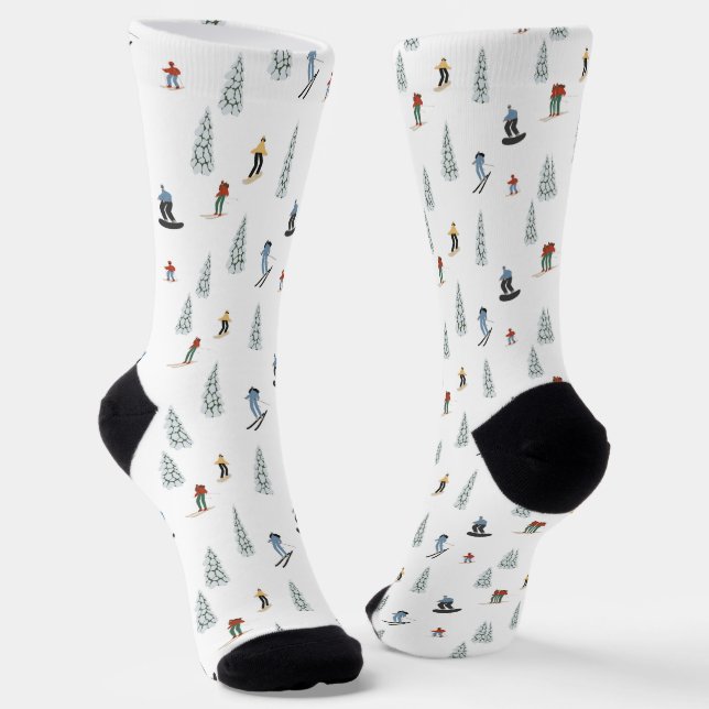 Chaussette Motif de descente d'hiver (Angulaire)