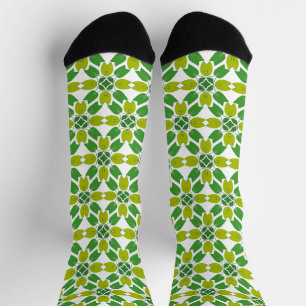 Chaussette Motif de feuille, motif de feuilles, feuilles vert