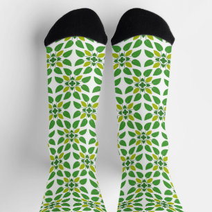 Chaussette Motif de feuille, motif de feuilles, feuilles vert