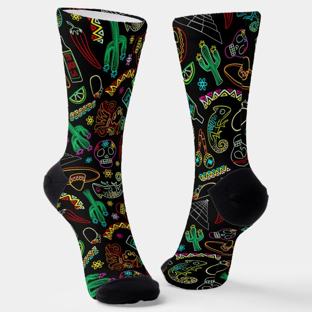 Chaussette Motif de Fiesta du Mexique (Angulaire)