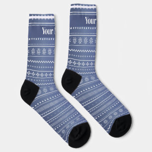 Chaussette Motif de fleur de poinsettia bleu sarcelle aquatiq