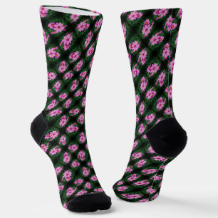 Chaussette Motif de fleurs Cosmos roses