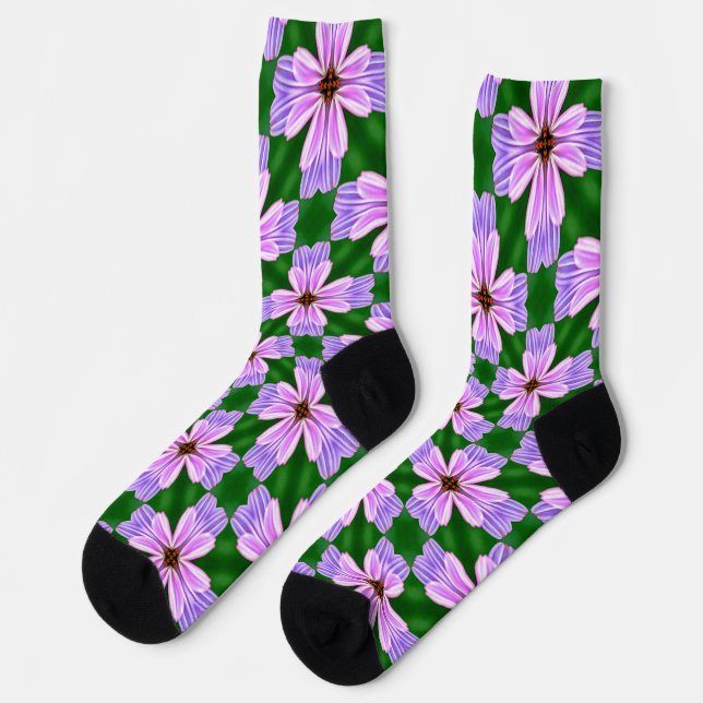Chaussette Motif de fleurs rose pâle (Gauche)
