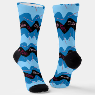 Chaussette Motif de flute rose