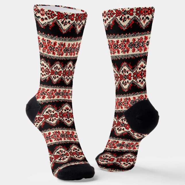 Chaussette Motif de folklore slave (Angulaire)