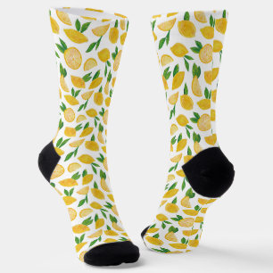Chaussette Motif de fruits citronnés au citron