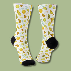 Chaussette Motif de fruits d'agrumes citron et lime