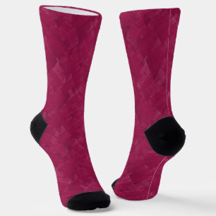 Chaussette Motif de grunge abstrait framboise.