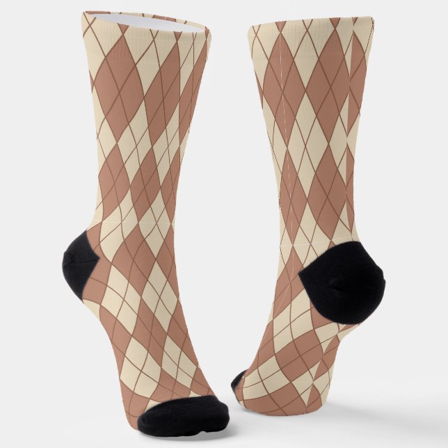 Chaussette Motif de Jacquard Brown cool (Angulaire)